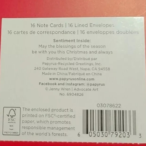 16 Pcs PAPYRUS  Christmas Cards Christmas Angel Holidays Cards NIB Retail $22 - Picture 3 of 3